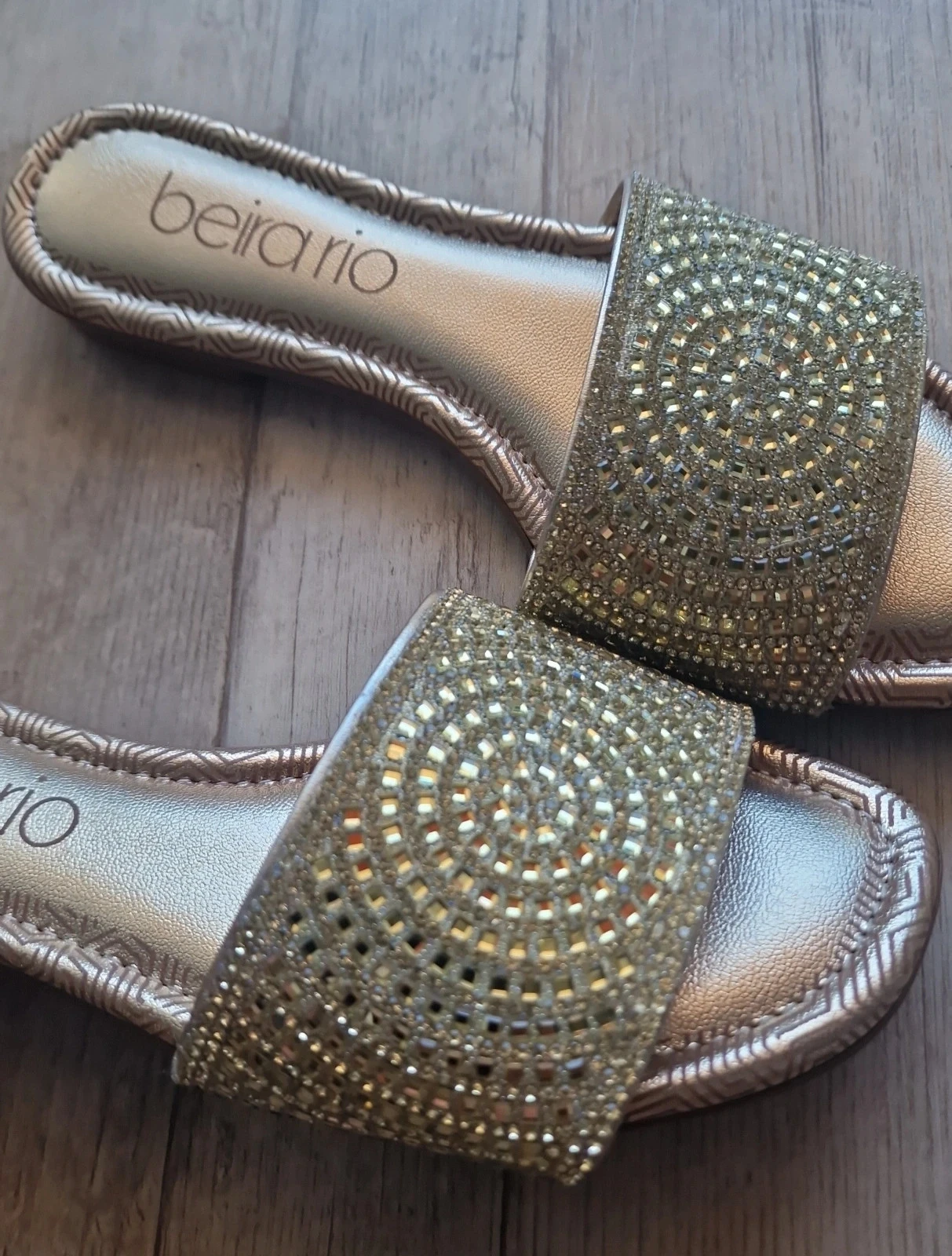 Beira Rio gouden sandalen met strass, maat 37 (geschikt voor maat 36) – photo 3